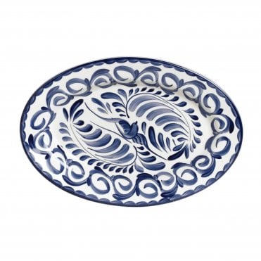 Puebla Blue Oval Edge Platter 31cm (12 1/4") | Box of 12
