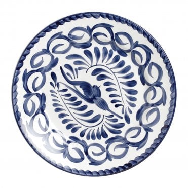 Puebla Blue Rolled Edge Plate 31cm (12 1/4") | Box of 6