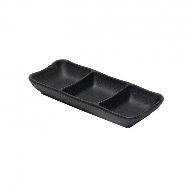 Steelite Zen Black 3 Compartment Tray 8 x 3cm (3 1/8 x 1 1/8