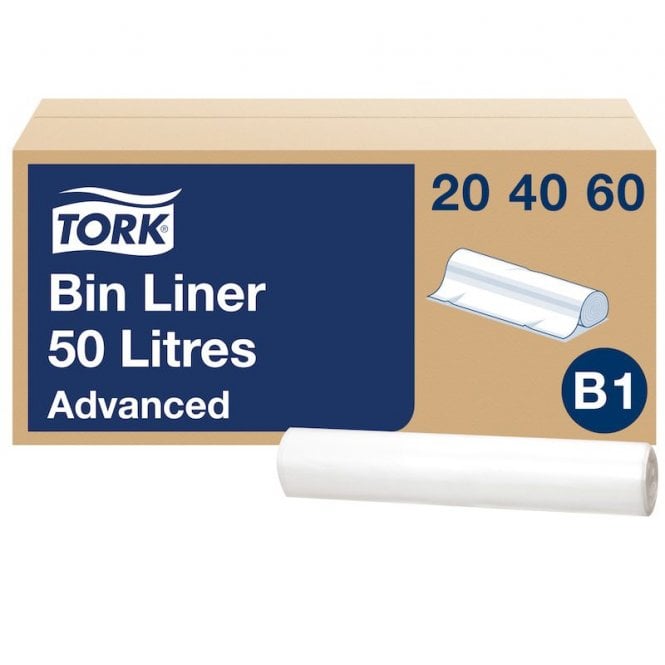 Tork 50L Bin Liners Transparent B1 | Box of 250