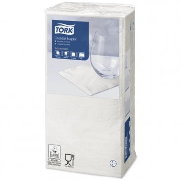 White Cocktail Napkin 2ply 4-Fold | Box of 2400
