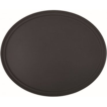 Black Non Slip Tray Oval 27 x 22" (68.5 x 56.5cm) | Box of 6
