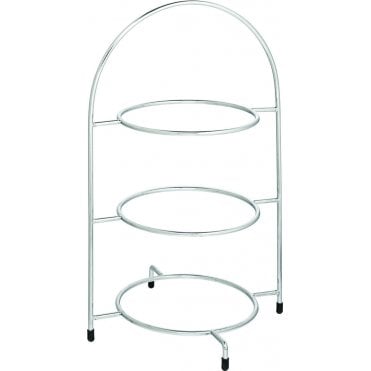 Chrome 3 Tier Plate Stand 16.5" (42cm) | Box of 1