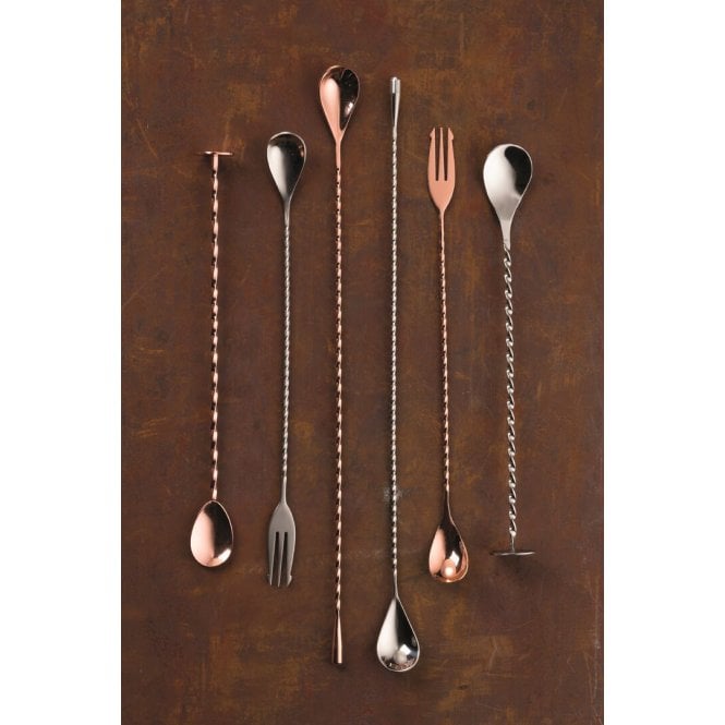 Utopia Fork End Copper Cocktail Mixing Spoon 12