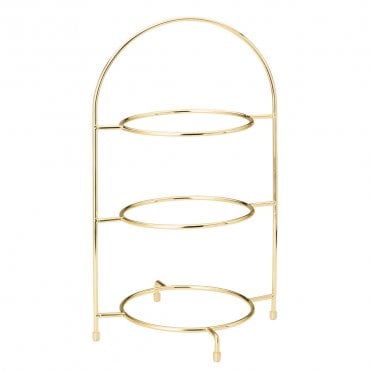 Gold 3 Tier Plate Stand 16.5" (42cm) | Box of 1