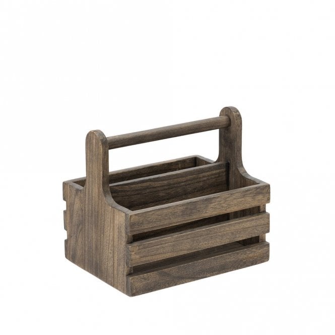 Utopia Medium Rustic Wooden Table Caddy | Box of 2