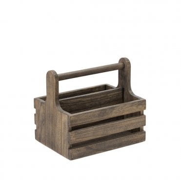 Medium Rustic Wooden Table Caddy | Box of 2