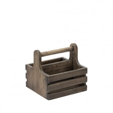 Small Rustic Wooden Table Caddy | Box of 2