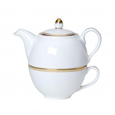 Burnished Gold Coupe Tea For One Set | Box of 6