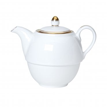 Burnished Gold Coupe Tea Set For One Teapot 12.4cm 46cl (5" 16oz) | Box of 6