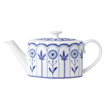 Sultan's Garden Blue Coupe 2 Cup Oval Teapot 10cm 55cl (4" 19 1/3oz) | Box of 6