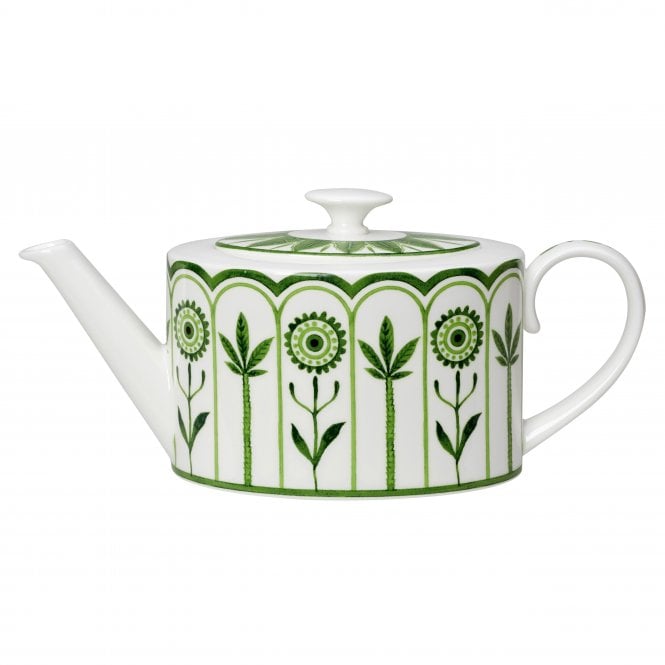 William Edwards Sultan's Garden Green Coupe 2 Cup Oval Teapot 10cm 55cl (4
