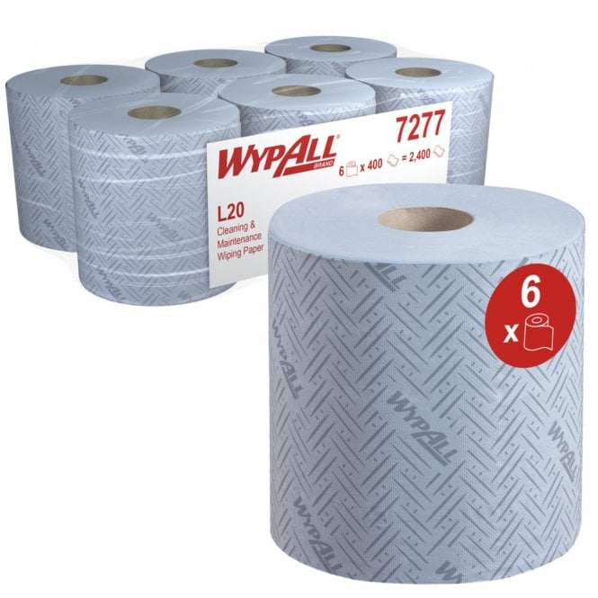 WypAll L20 Cleaning and Maintenance Blue Wiping Paper, Blue | Box of 6